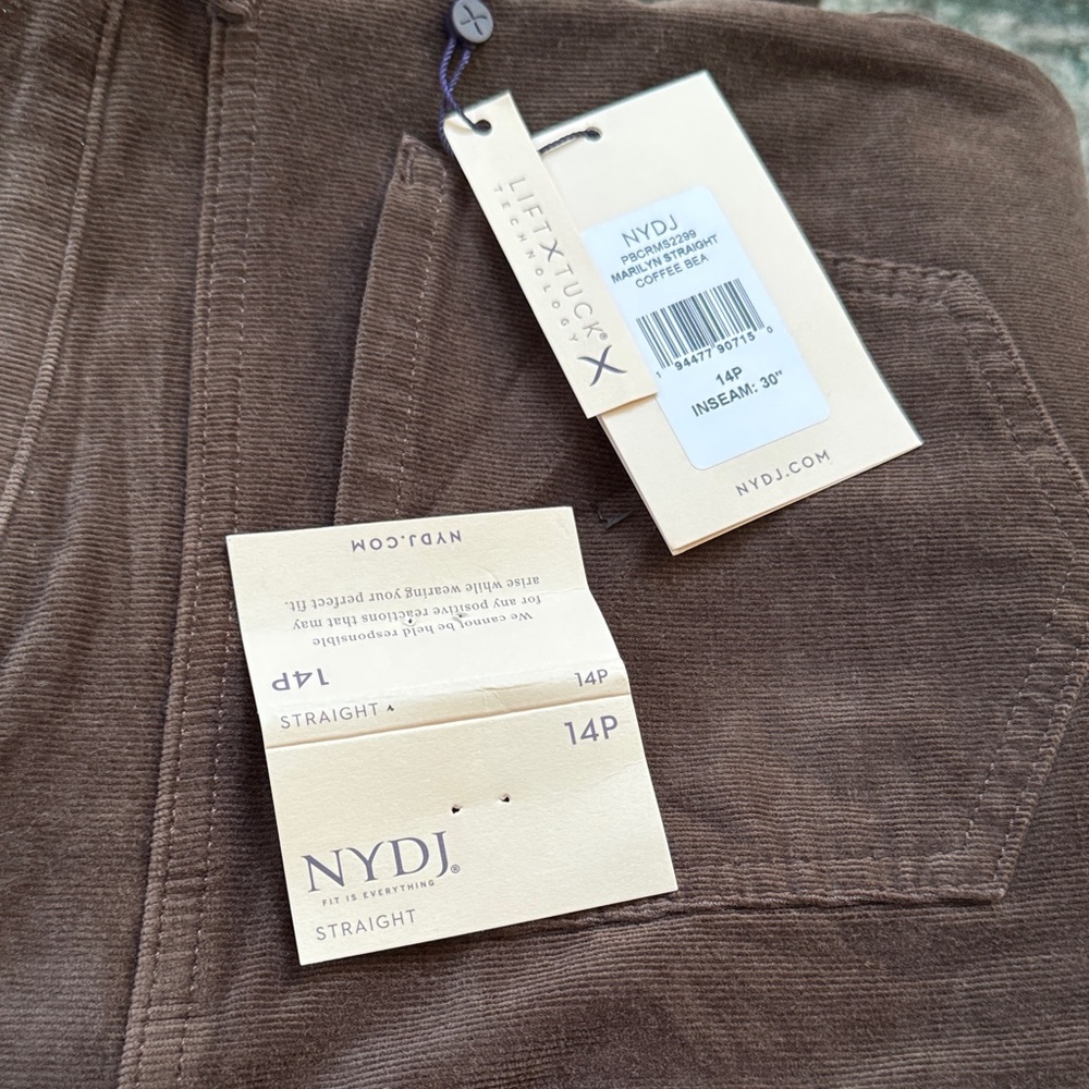 NYDJ women’s Corduroy Pants in Coffee Brown